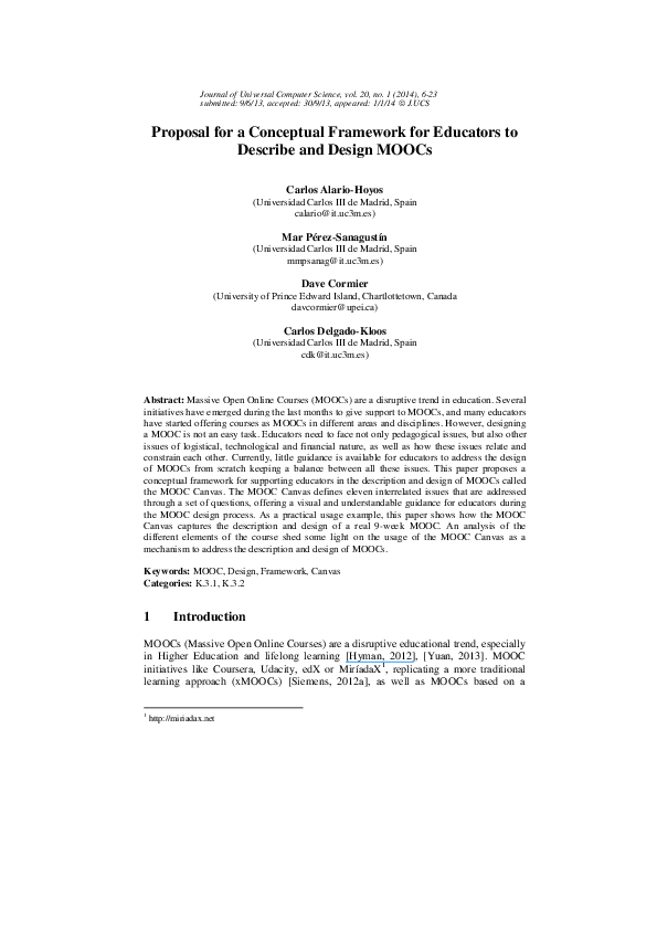 (PDF) Proposal for a Conceptual Framework for Educators to Describe and ...