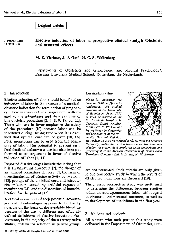  pdf elective induction of labor a prospective clinical study