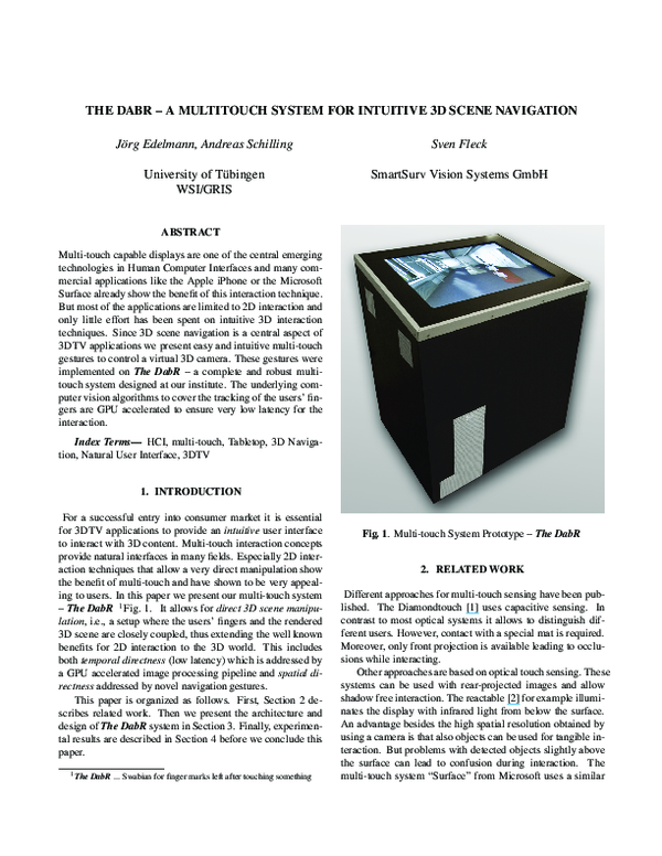(PDF) The DabR - A multitouch system for intuitive 3D scene navigation