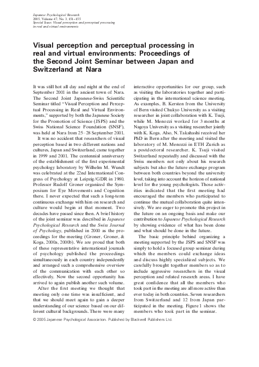 (PDF) Visual perception and perceptual processing in real and virtual ...