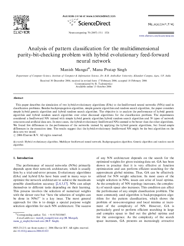 (PDF) Analysis of pattern classification for the multidimensional ...