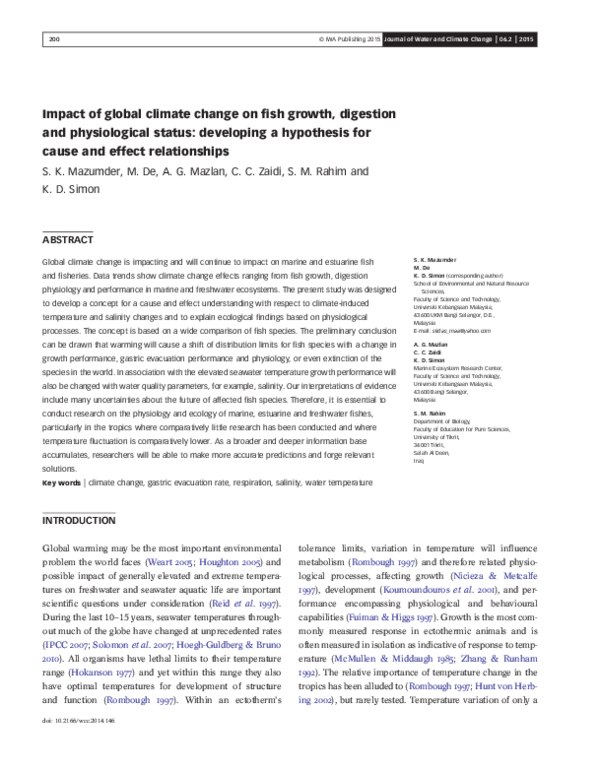 (PDF) Impact of global climate change on fish growth, digestion and ...