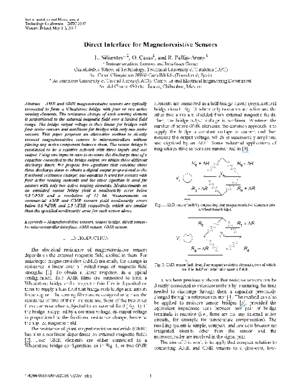 (PDF) Direct Interface for Magnetoresistive Sensors