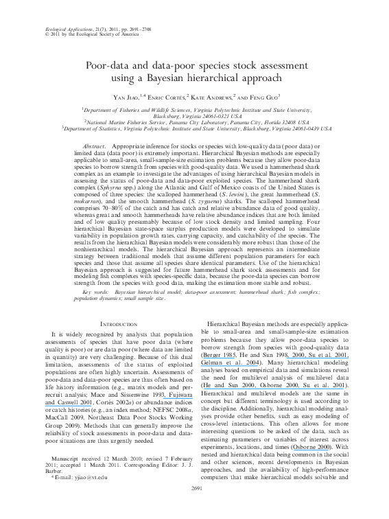 (PDF) Poor-data and data-poor species stock assessment using a Bayesian ...