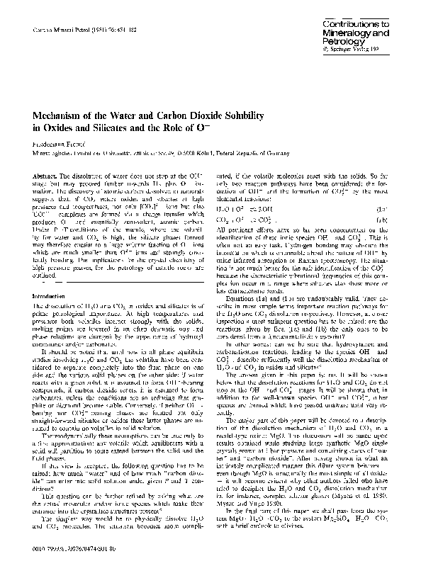 (PDF) Mechanism of the water and carbon dioxide solubility in oxides ...