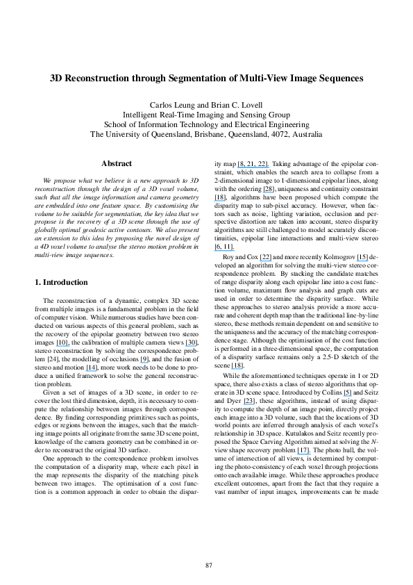 (PDF) 3D reconstruction through segmentation of multi-view image sequences