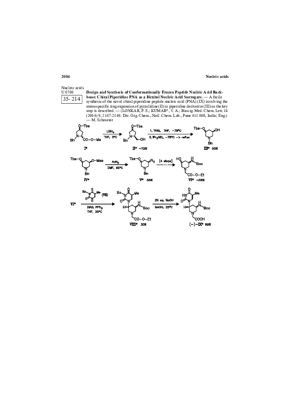 (PDF) Design and synthesis of conformationally frozen peptide nucleic ...