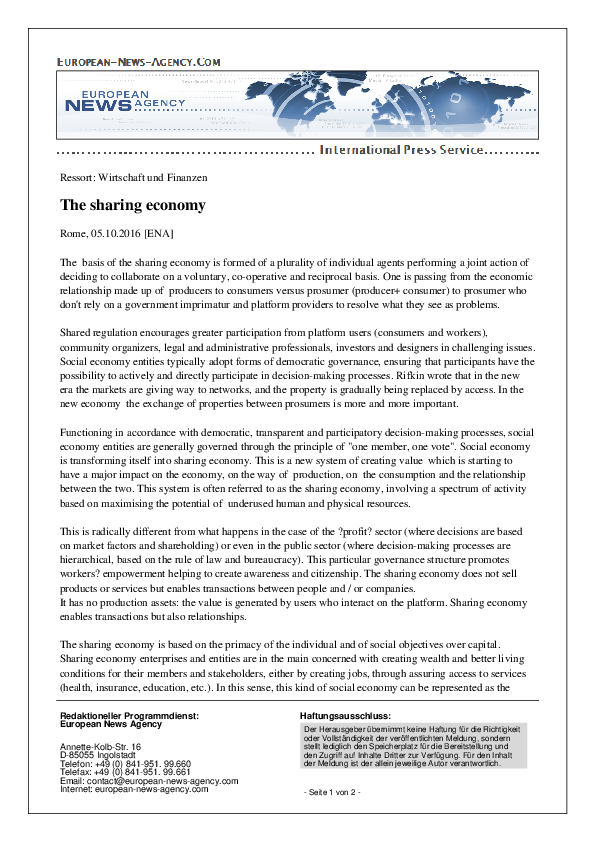 (PDF) The sharing economy