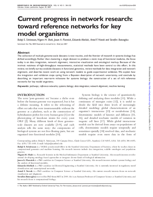 (PDF) Current progress in network research: toward reference networks ...