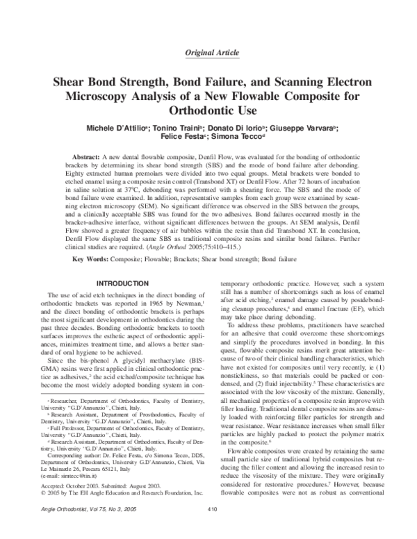 (PDF) Shear bond strength, bond failure, and scanning electron