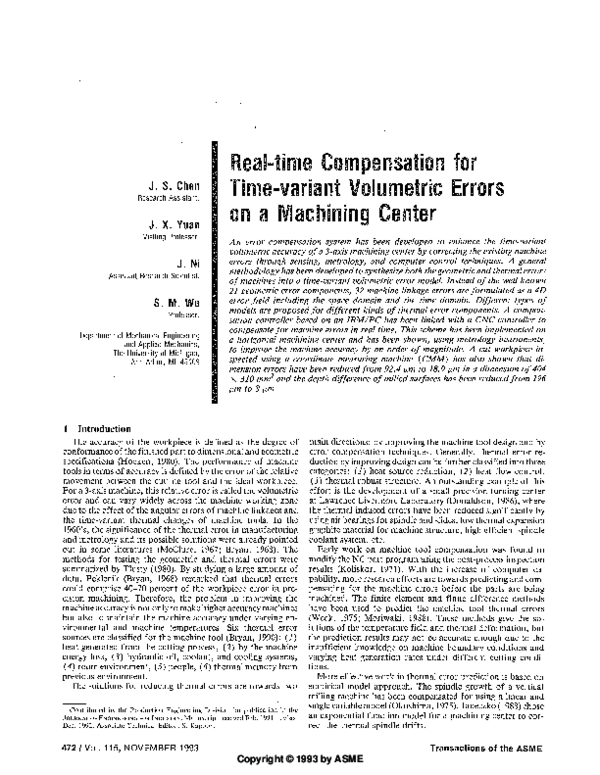 (PDF) Real-time Compensation for Time-variant Volumetric Errors on a ...