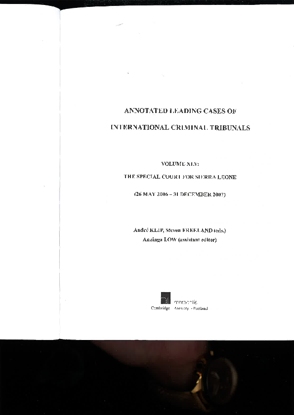 (PDF) Commentary on Decision on Motions by Moinina Fofana and Sam Hinga ...