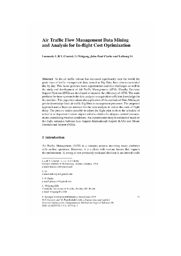 (PDF) Air Traffic Flow Management Data Mining and Analysis for In ...