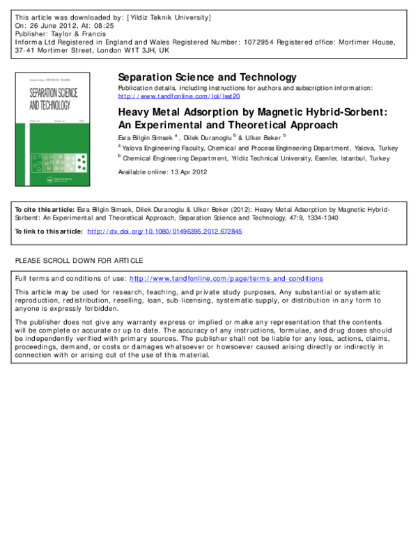 (PDF) Heavy Metal Adsorption by Magnetic Hybrid-Sorbent: An ...