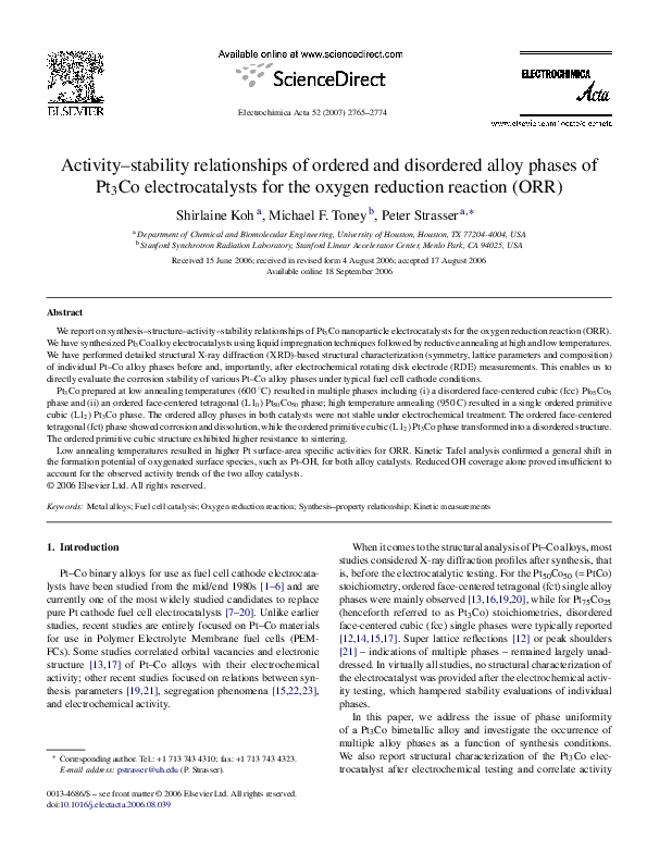 (PDF) Activity–stability relationships of ordered and disordered alloy ...
