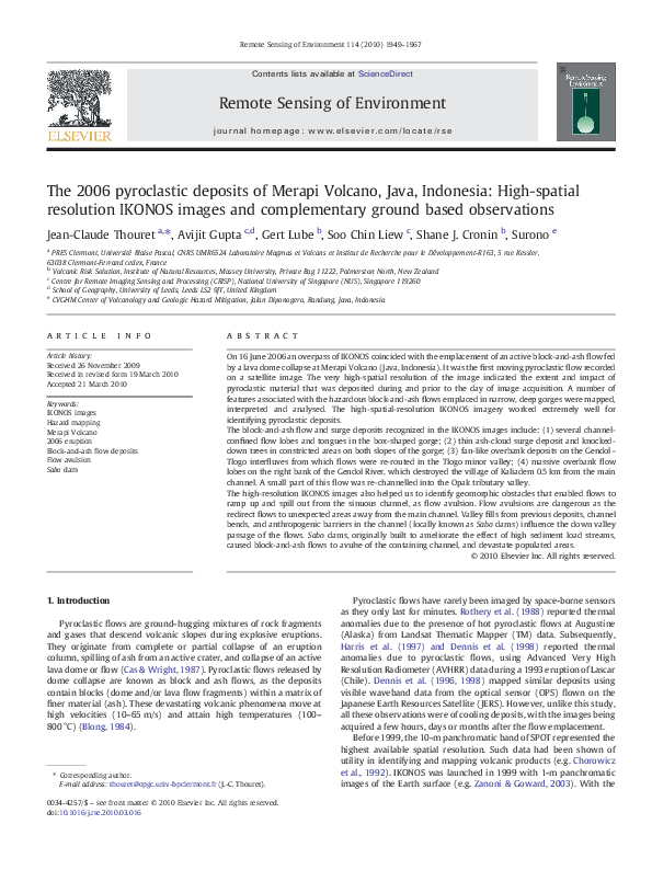 (PDF) The 2006 pyroclastic deposits of Merapi Volcano, Java, Indonesia ...
