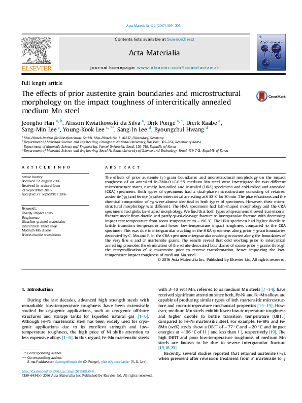 (PDF) The effects of prior austenite grain boundaries and ...