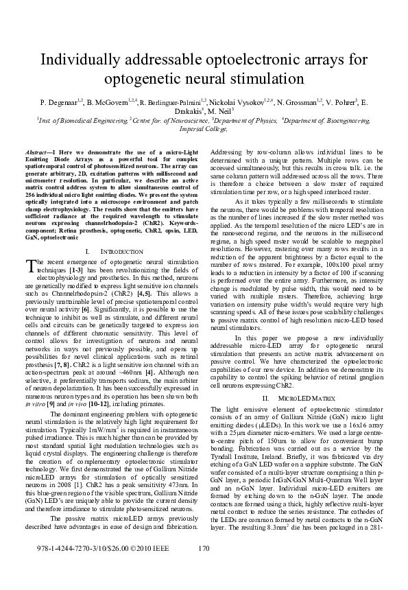 (PDF) Individually addressable optoelectronic arrays for optogenetic ...