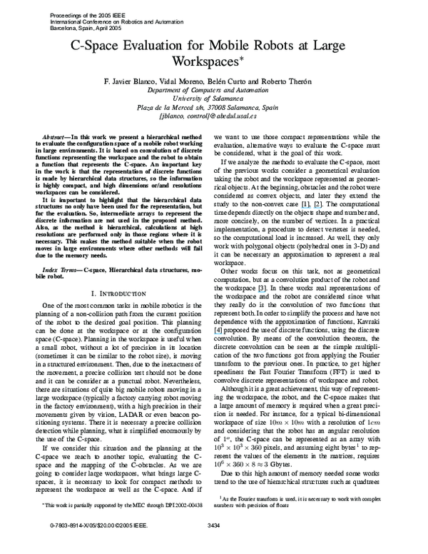 (PDF) C-Space Evaluation for Mobile Robots at Large Workspaces
