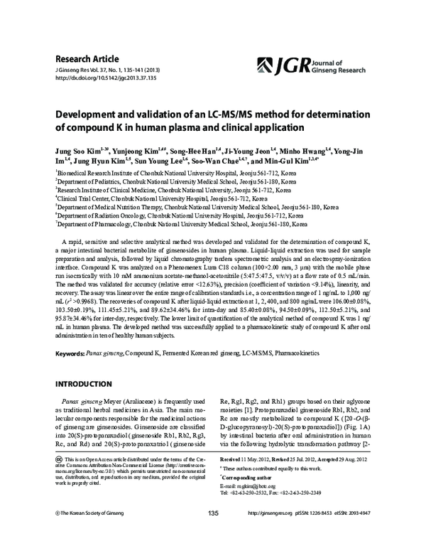 (PDF) Development and validation of an LC–MS/MS method for ...