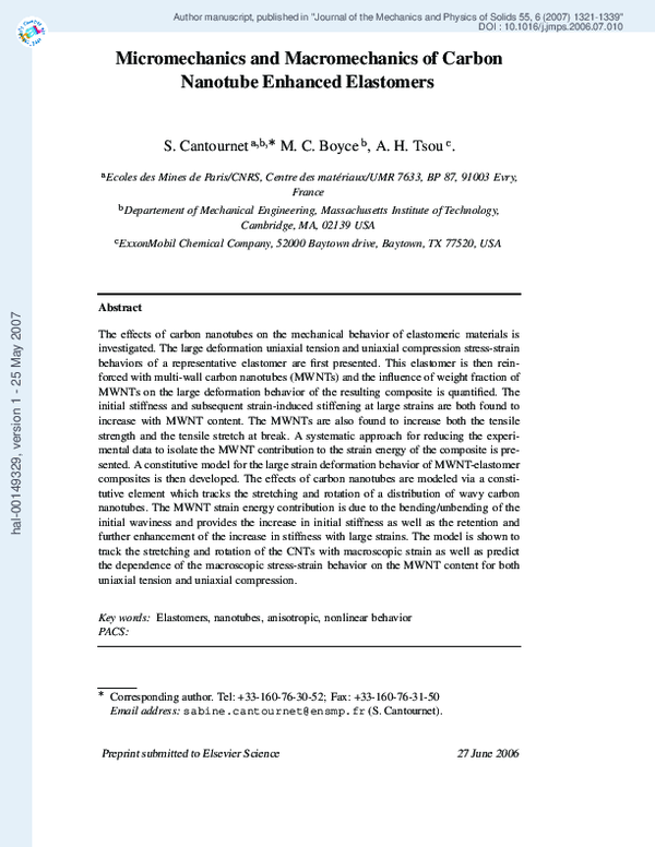 (PDF) Micromechanics and macromechanics of carbon nanotube-enhanced ...