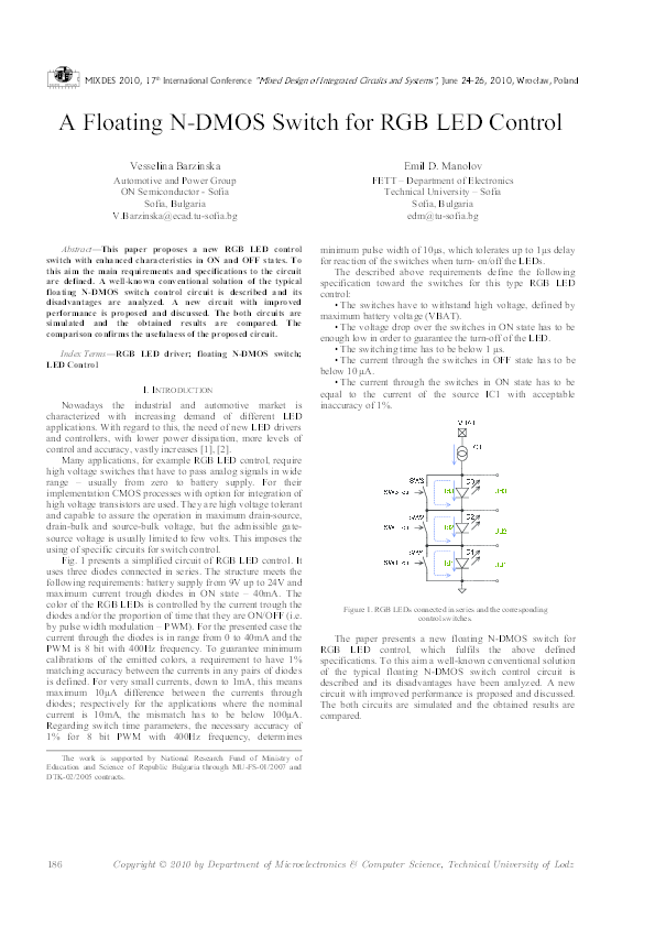 (PDF) A Floating N-DMOS Switch for RGB LED Control
