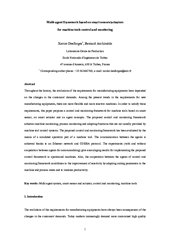 (PDF) Multi-agent framework based on smart sensors/actuators for ...