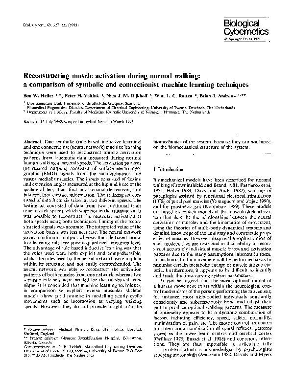 (PDF) Reconstructing muscle activation during normal walking: a ...