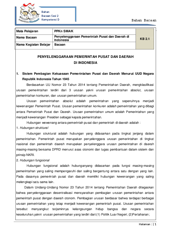 Contoh Hubungan Fungsional Pemerintah Pusat Dan Daerah Contoh Hubungan Fungsional Pemerintah Pusat Dan Daerah