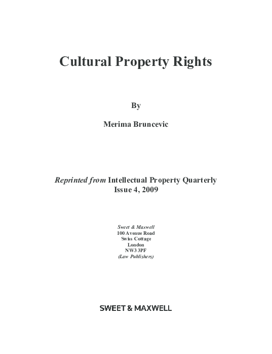 View of (PDF) Cultural property rights