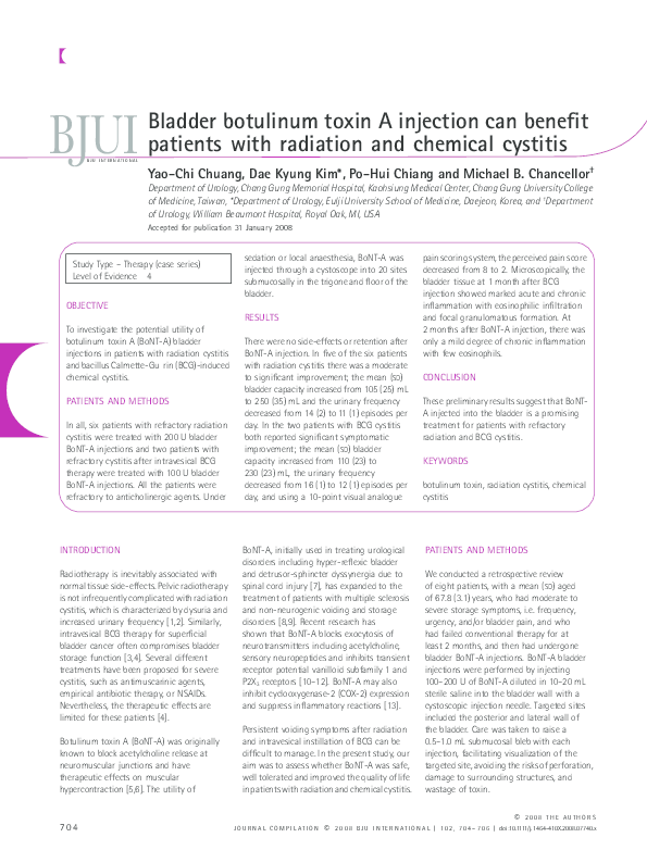 (PDF) Bladder botulinum toxin A injection can benefit patients with ...