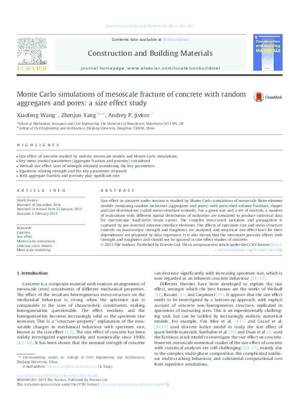 (PDF) Monte Carlo simulations of mesoscale fracture of concrete with ...