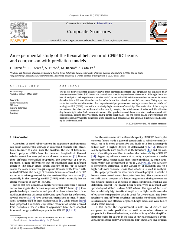 (PDF) An experimental study of the flexural behaviour of GFRP RC beams ...