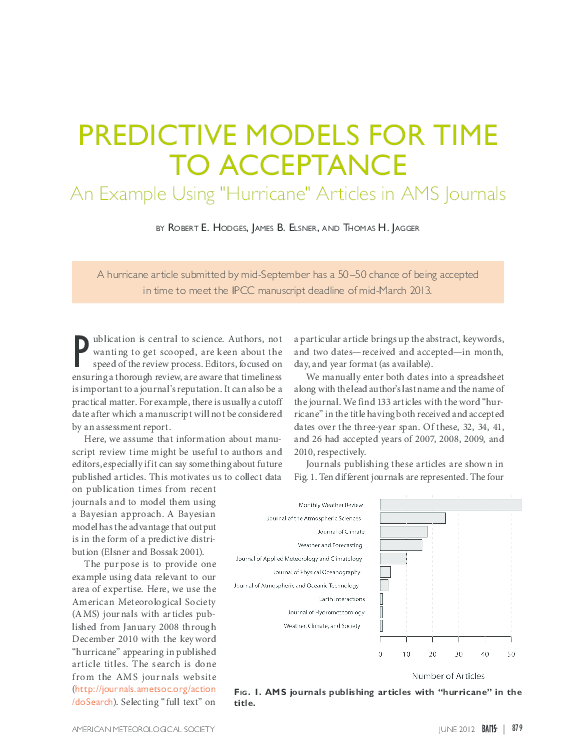 (PDF) Predictive Models For Time To Acceptance: An Example Using ...