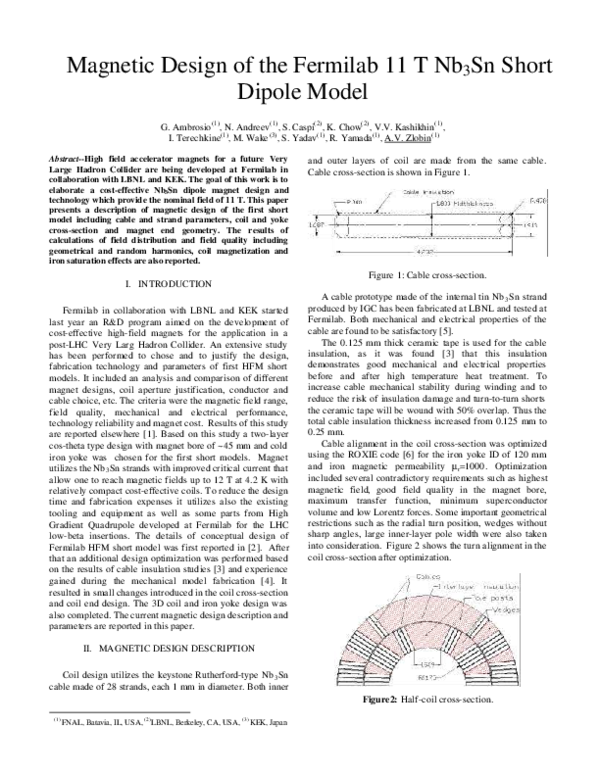 (PDF) design of the Fermilab 11 T Nb3Sn short dipole model