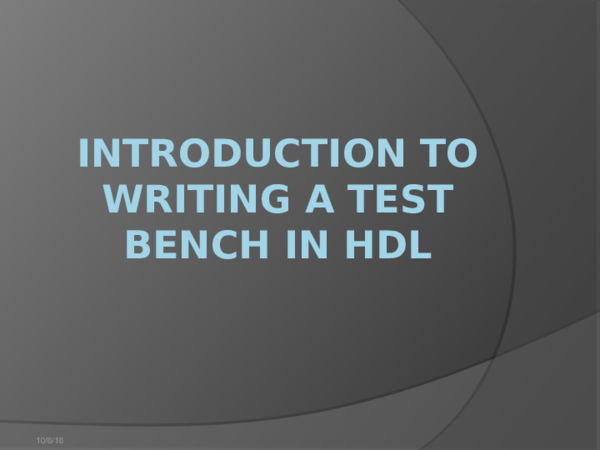 (PPT) Writing Test Bench