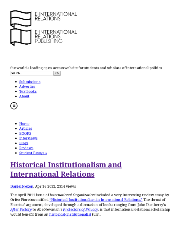 What is institutionalism image