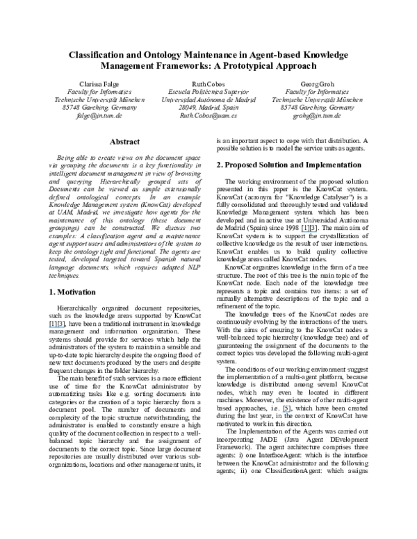 (PDF) Classification and Ontology Maintenance in Agent-Based Knowledge ...