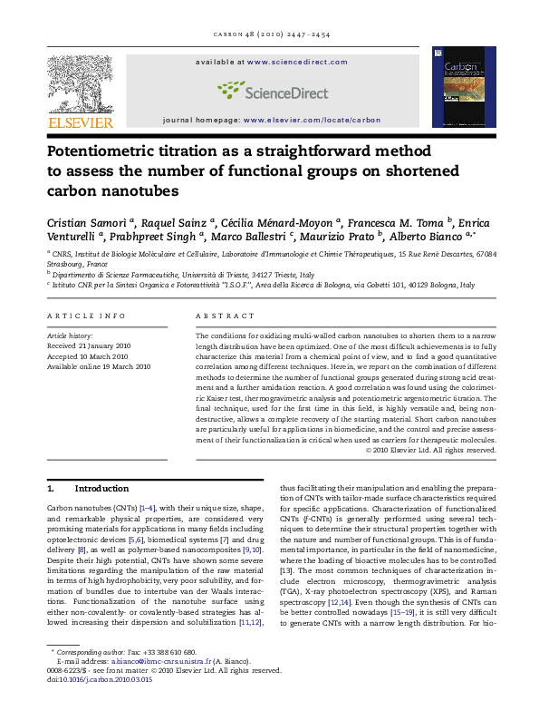 Potentiometric titration curve image