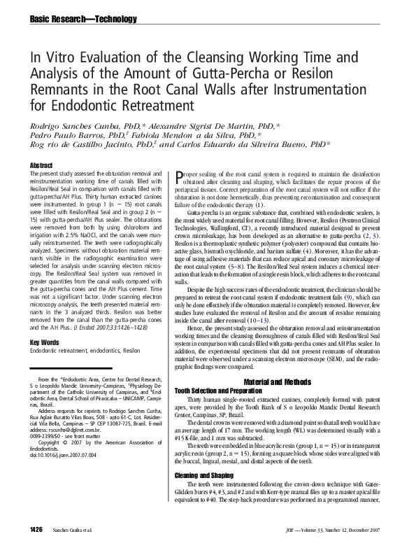 (PDF) In Vitro Evaluation of the Cleansing Working Time and Analysis of ...