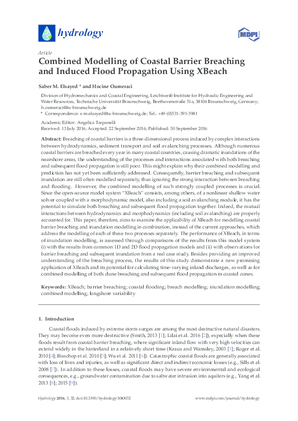 (PDF) Combined Modelling of Coastal Barrier Breaching and Induced Flood ...
