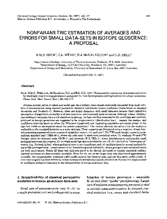 NONPARAMETRIC ESTIMATION OF AVERAGES AND ERRORS FOR SMALL DATA-SETS IN ...