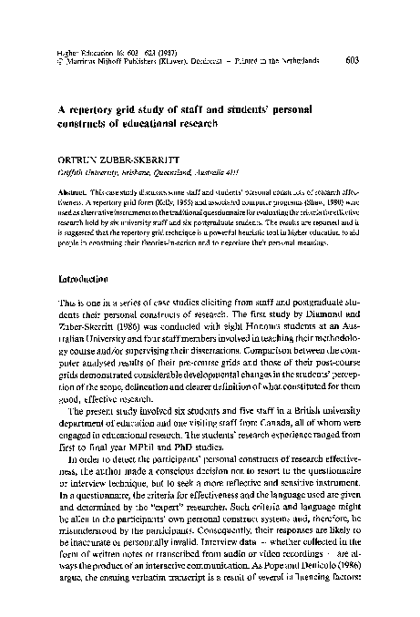 (PDF) A repertory grid study of staff and students' personal constructs ...