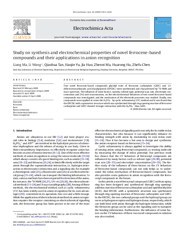 (PDF) Study on synthesis and electrochemical properties of novel ...