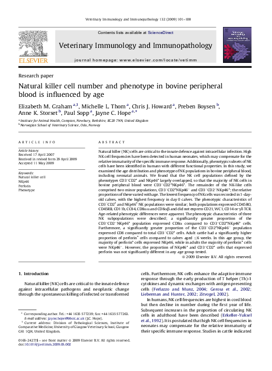 (PDF) Natural killer cell number and phenotype in bovine peripheral ...