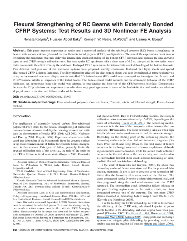 (PDF) Flexural Strengthening of RC Beams with Externally Bonded CFRP ...