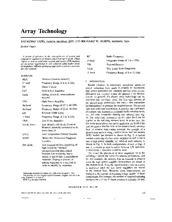 (PDF) Array technology