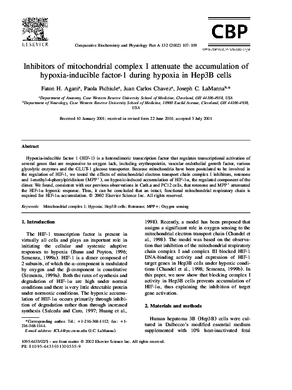 (PDF) Inhibitors of mitochondrial complex I attenuate the accumulation ...