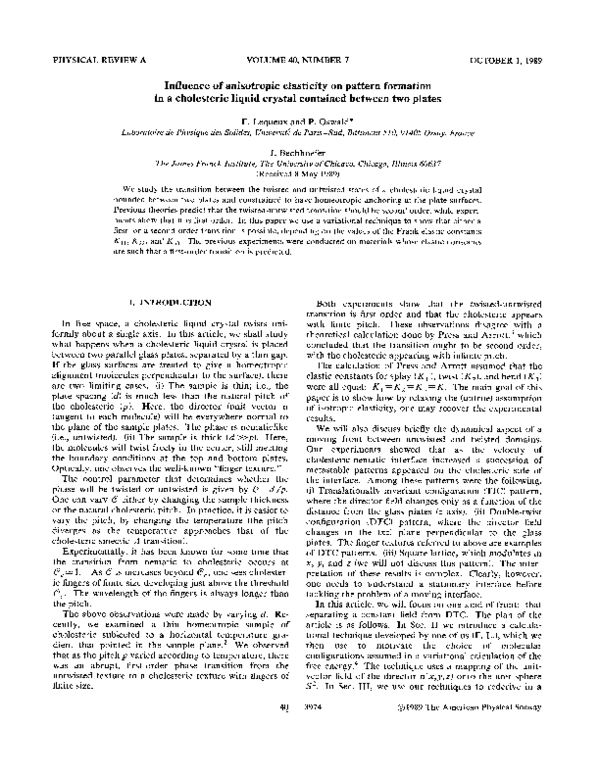 (PDF) Influence of anisotropic elasticity on pattern formation in a ...