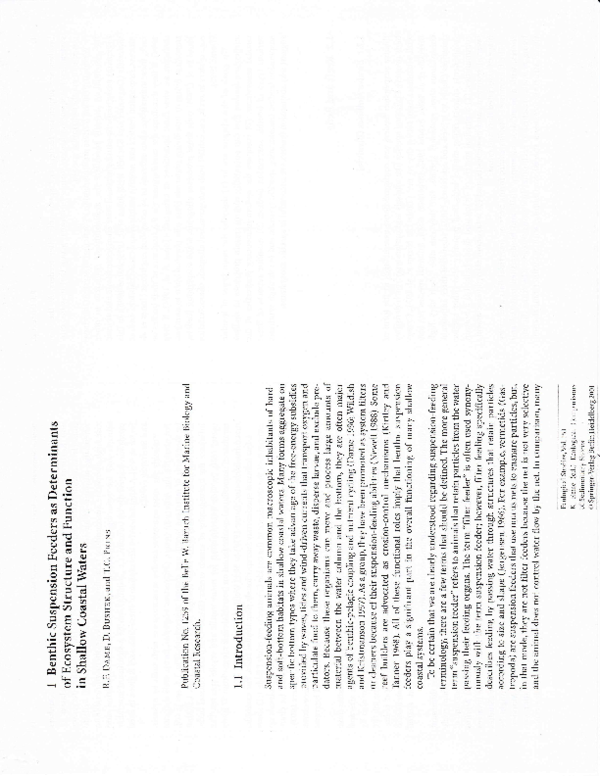 (PDF) Benthic Suspension Feeders as Determinants of Ecosystem Structure